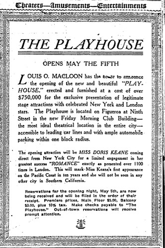 The Playhouse Opening Ad