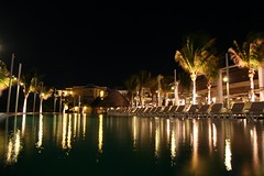 the infinity pool at night