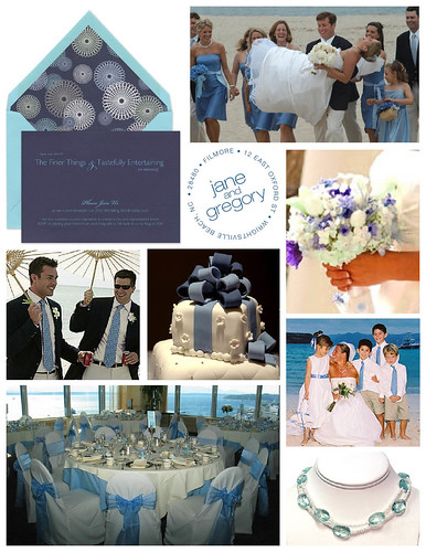 Blue White and Teal Seaside Beach Wedding Anniversary Julie says