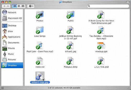 Dropbox File Status