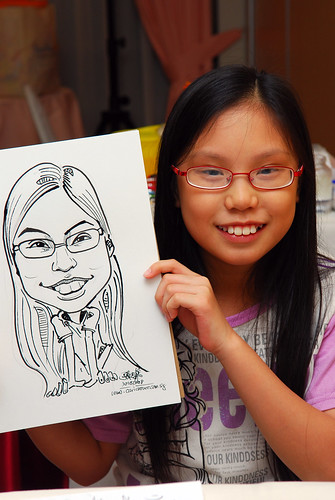 Caricature live sketching for birthday party 4