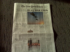Fake July 4, 2009 New York Times being handed ...