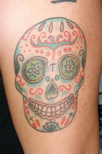 day of dead skull tattoo miami ink. day of dead skull tattoo