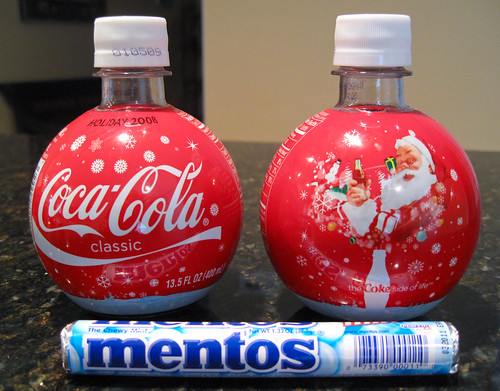 Christmas Coke Bombs + Mentos