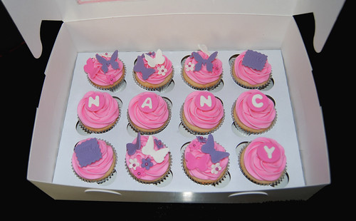 purple birthday cupcakes,