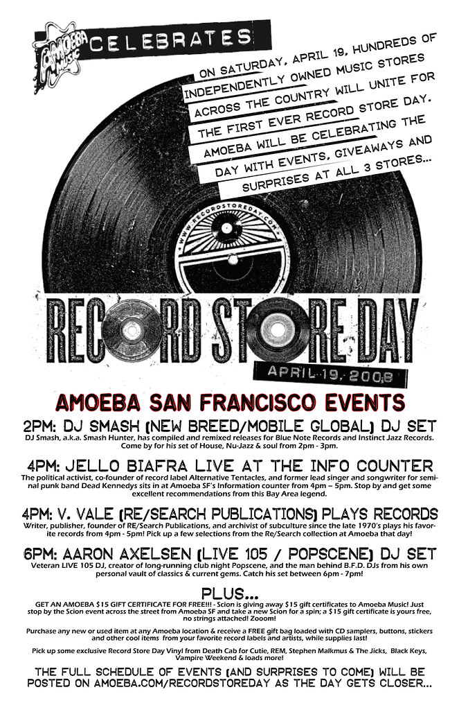 Record Store Day @ Amoeba SF 4/19!