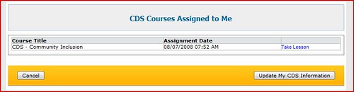Screenshot of 'CDS Courses Assigned to Me' Section
