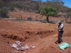 leigh creek police make a preliminary excavation into the mount gee east waste pit - photo: ABC online - link to my Arkaroola Sanctuary - would U mine it? set on flickr