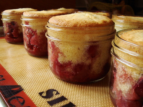 Cherry-Almond Cobbler In Jars