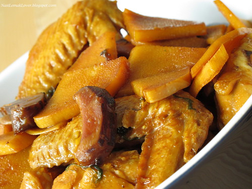 Braised bamboo shoot with chicken wings