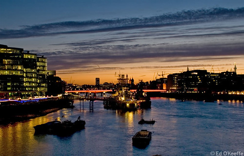 london. night time. river thames