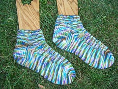 "Secret Garden" Handknit Socks on Lotus Toes -48 hour auction