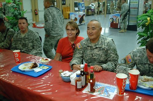 Sarah Palin in Kuwait with the troops