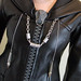 custom Organization XIII cosplay coats (close-up of zipper & chain)