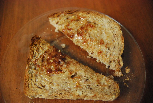 Toast with butter and Marmite