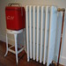 old radiator and vintage cooler