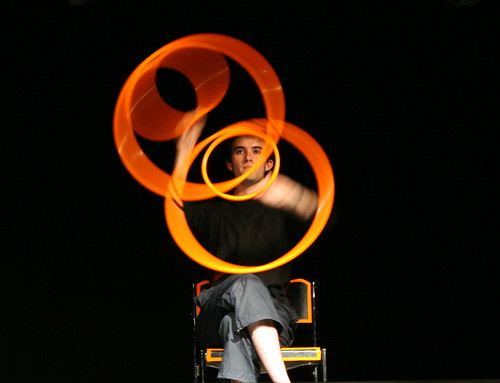 French playing with hula loop, very very interesting show