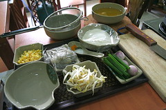 The ingredients for the cucur udang