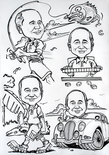 Caricature montage ink