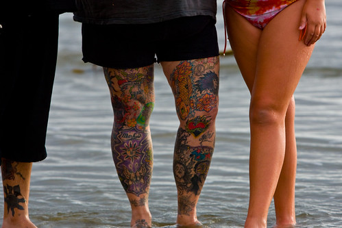 2 of 4 Tattooed Family from Bakersfield visiting Morro Strand State Beach