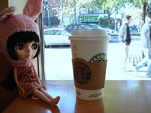 Claudia gets a coffee on Delancey and Allen