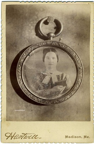 2008 Top One Hundred Countdown # 3: Cabinet Card---Woman Holding A Book Photographed In A Locket
