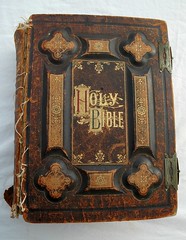 Holy Bible, dated 1885, antique gold lettering...