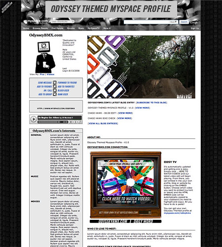 Odyssey Themed MySpace Profile