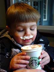 his first taste of hot chocolate - DSC02021
