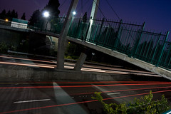 Padden Parkway Trail pedestrian overpass at night