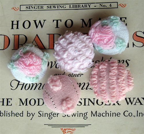 vintage chenille covered buttons