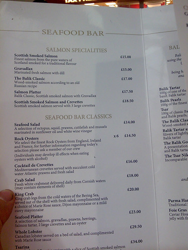 Seafood Bar and Prunier Heathrow