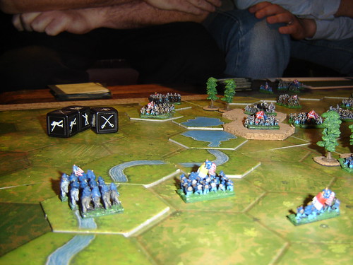 Union attack on left is repulsed, and Confederates cross river to turn flank