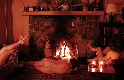 Naked in the firelight