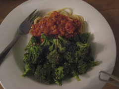 Broccoli with a side of Spag Bol
