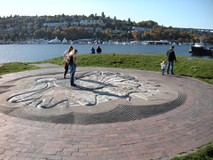 Art on top of hill at Gas Works Park