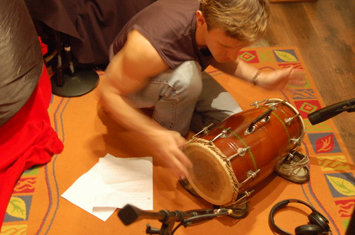 Mridangam South India drum played by James from Canada