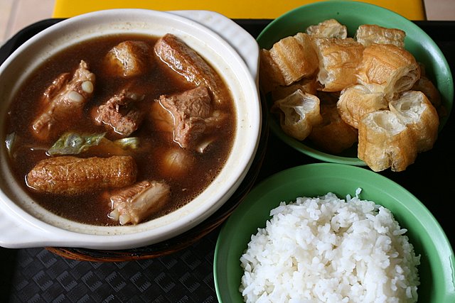Bak kut teh is best enjoyed with dough fritters and rice