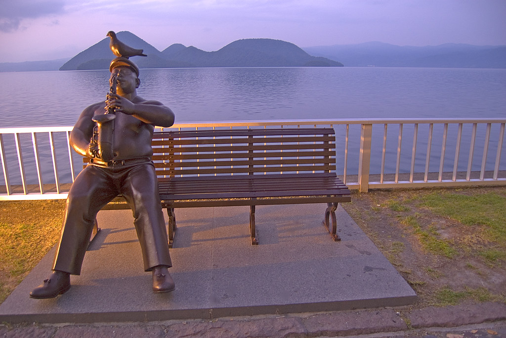 Statue by the lake, Lake Toya, Hokkaido
