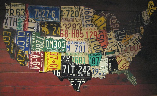 United States Map Made Of License Plates