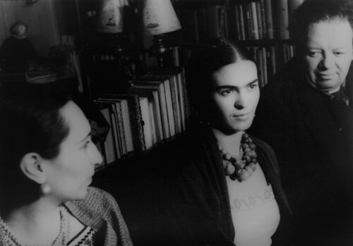 Frida Kahlo de Rivera, Diego Rivera and Malú Block by Carl Van Vechten, 1932