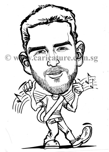 Celebrity caricatures - Justin Timberlake ink watermark