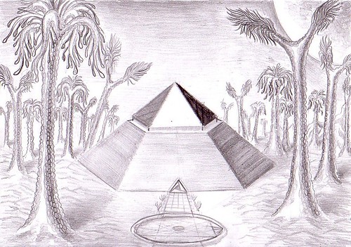 Piramida de pe Marte in trecutul indepartat, desen