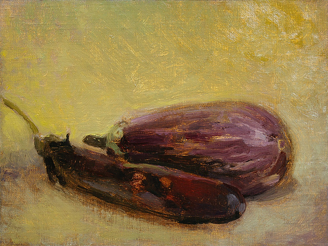 Eggplants, in progress 1