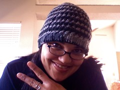 Latest kick ass beanie with peace sign of course