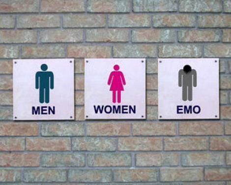 funny bathroom signs. old and not funny anymore.