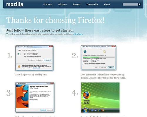 Screenshot showing how to download Firefox