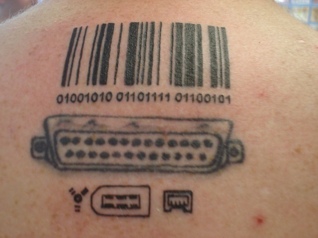 Bar code and ports tattoos. This image is used in these blog posts about 