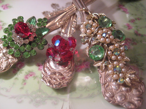 Vintage jeweled Silver Serving Pieces by mylulabelles.
