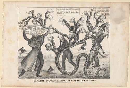 General Jackson Slaying the Many Headed Monster (Henry Robinson, 1833)